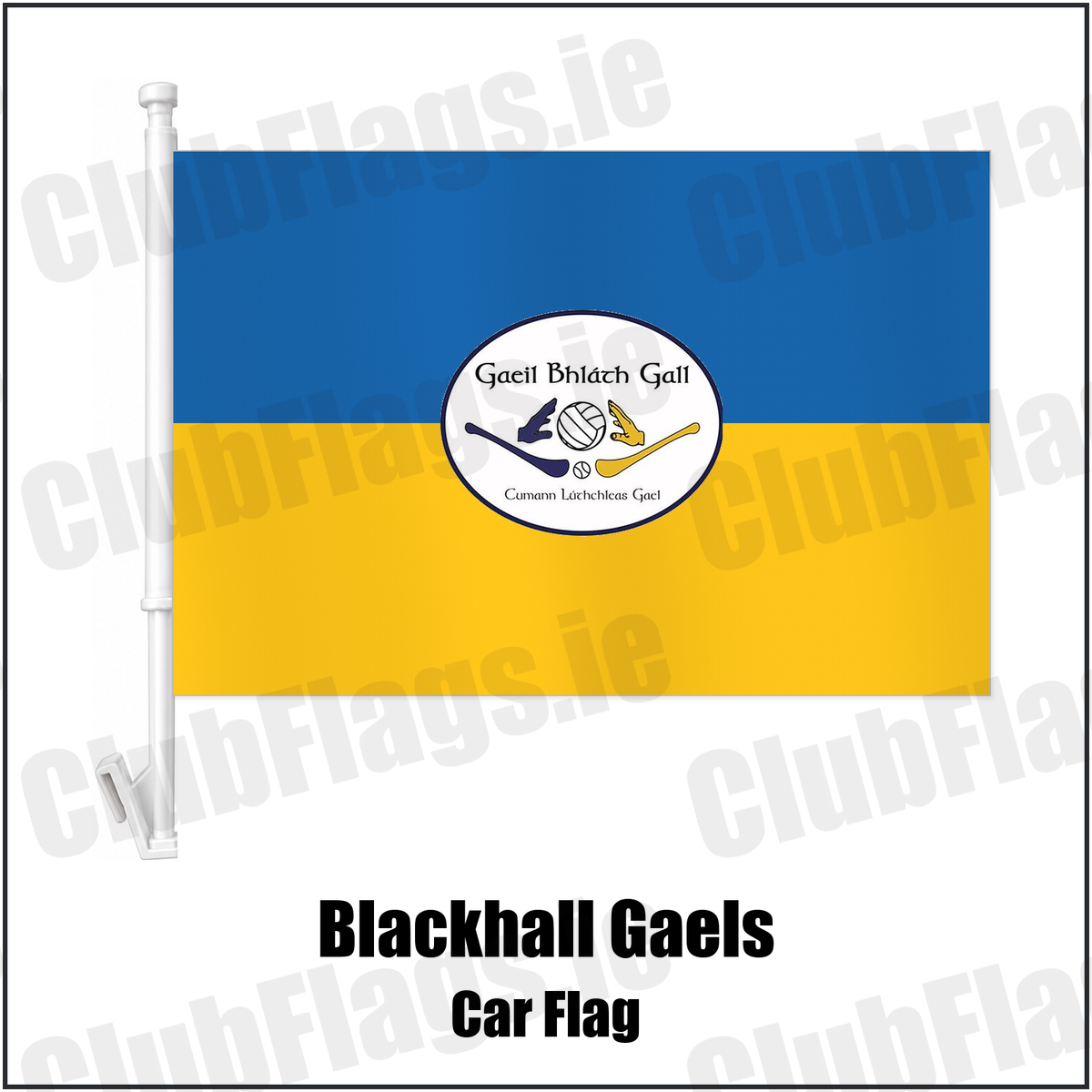 Blackhall Gaels Car Flag with the club crest and colours, Meath GAA - ClubFlags.ie