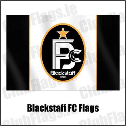 Blackstaff FC Flags with the club crest and colours, Antrim Football - ClubFlags.ie