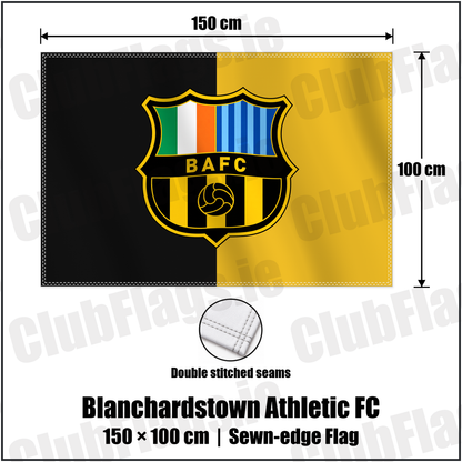 Blanchardstown Athletic FC 100cm x 150cm Flag (sewn on the edges) with the verified club crest and colours, Dublin Football - ClubFlags.ie