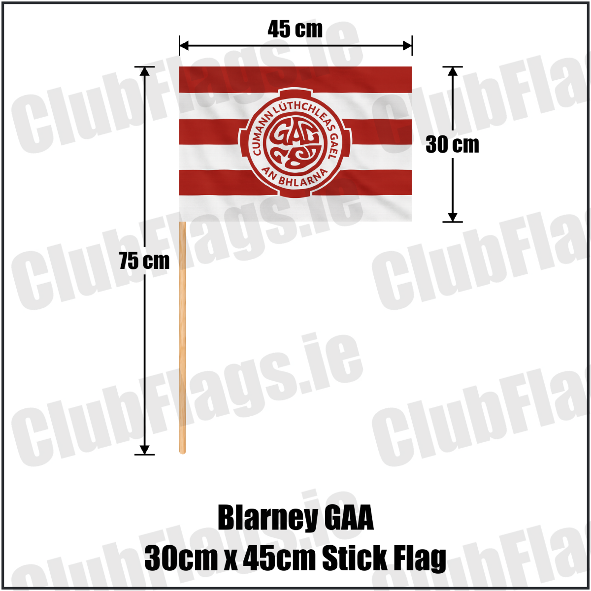 Blarney GAA 30cm x 45cm Stick Flag - ClubFlags.ie