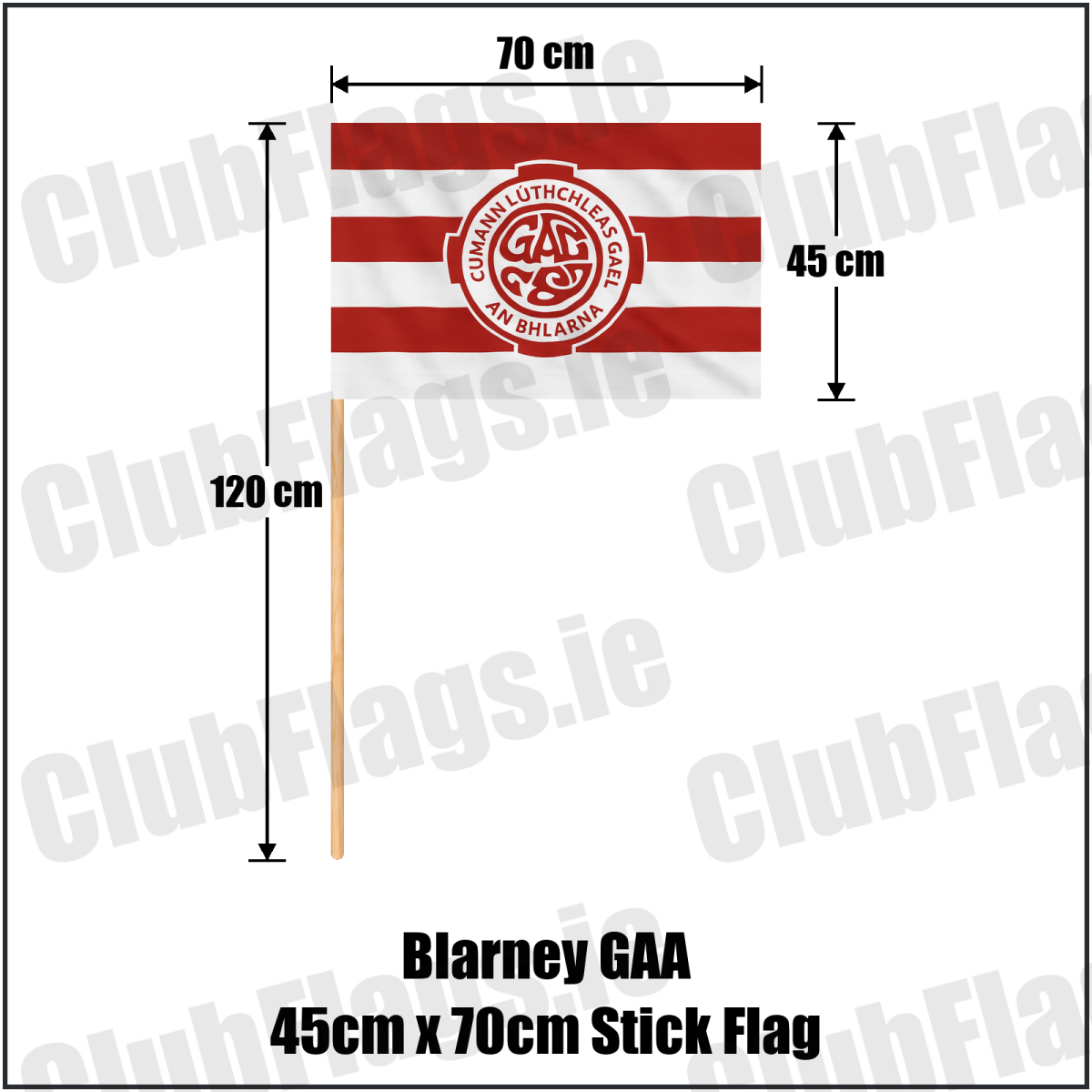 Blarney GAA 45cm x 70cm Stick Flag - ClubFlags.ie