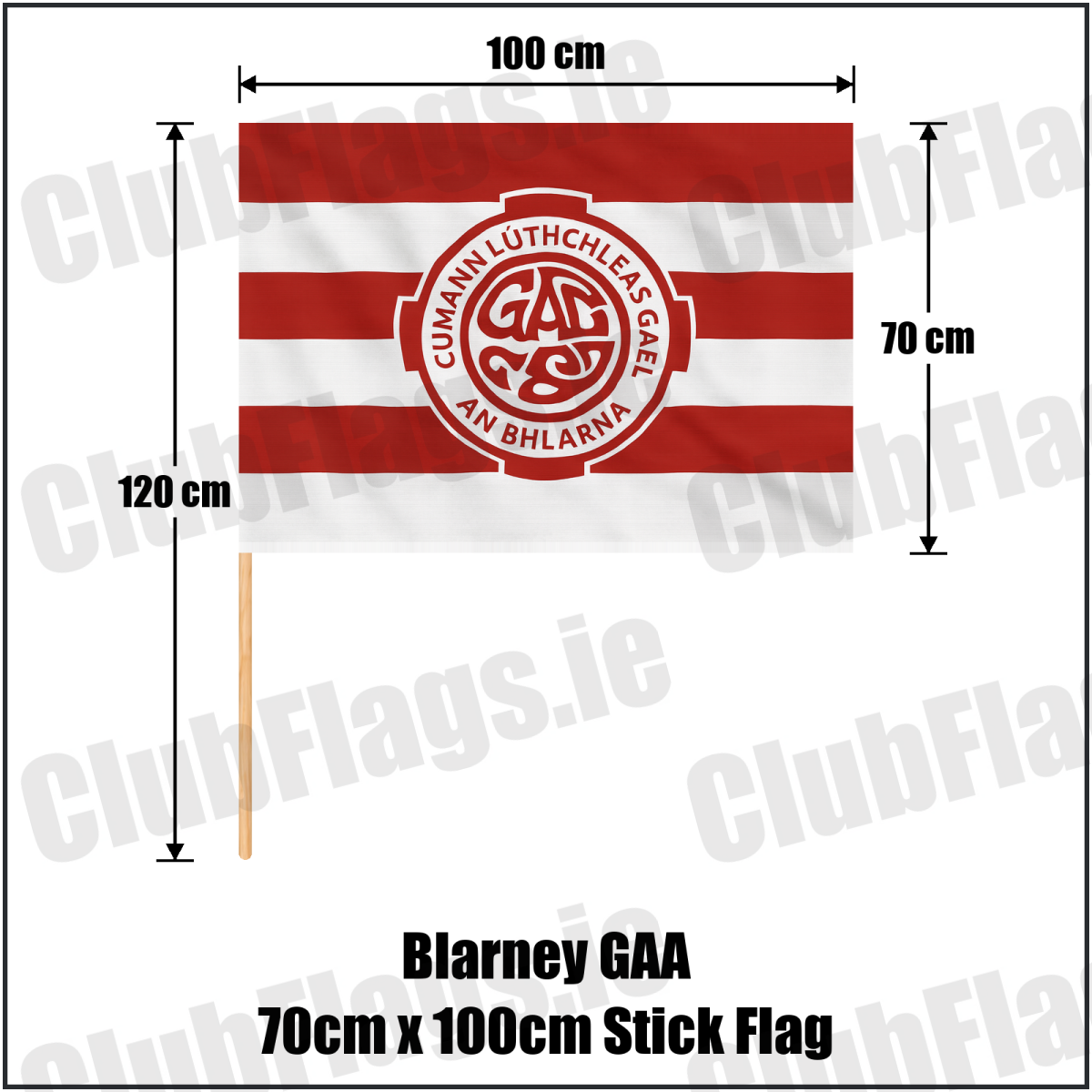Blarney GAA 70cm x 100cm Stick Flag - ClubFlags.ie