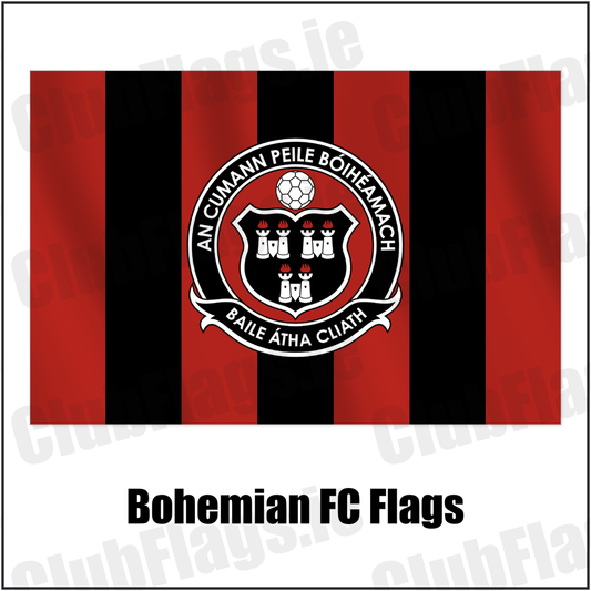 Bohemian FC Flags with the club crest and colours, Dublin Football - ClubFlags.ie