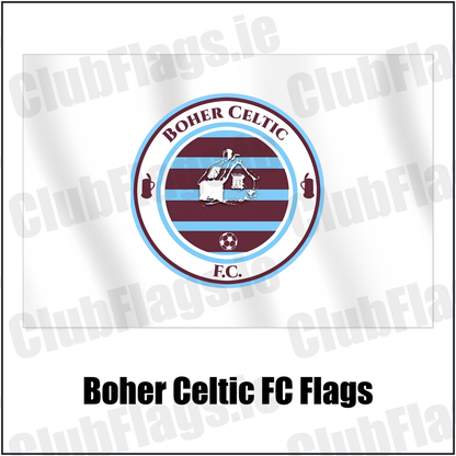 Boher Celtic FC Flags with the club crest and colours, Cork Football - ClubFlags.ie