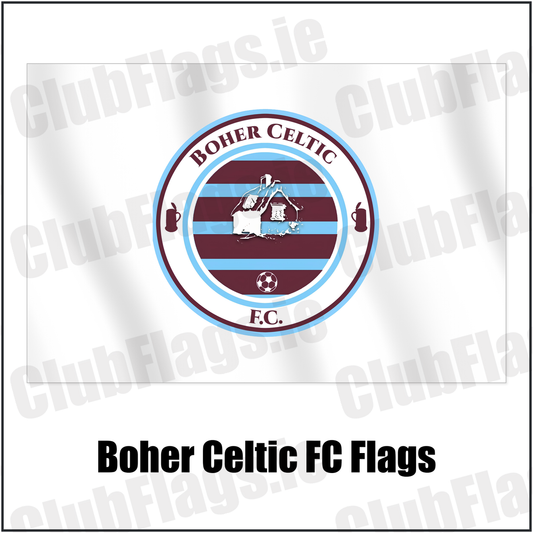 Boher Celtic FC Flags with the club crest and colours, Cork Football - ClubFlags.ie