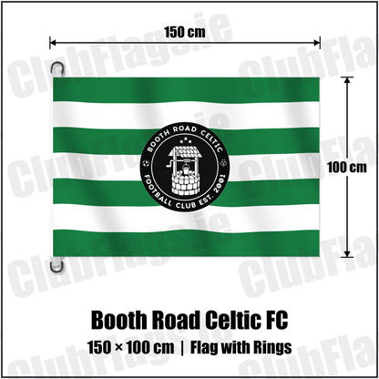 Booth Road Celtic FC 150cm x 100cm Flag Pole Flag with Rings with the club crest and colours, Dublin Football - ClubFlags.ie
