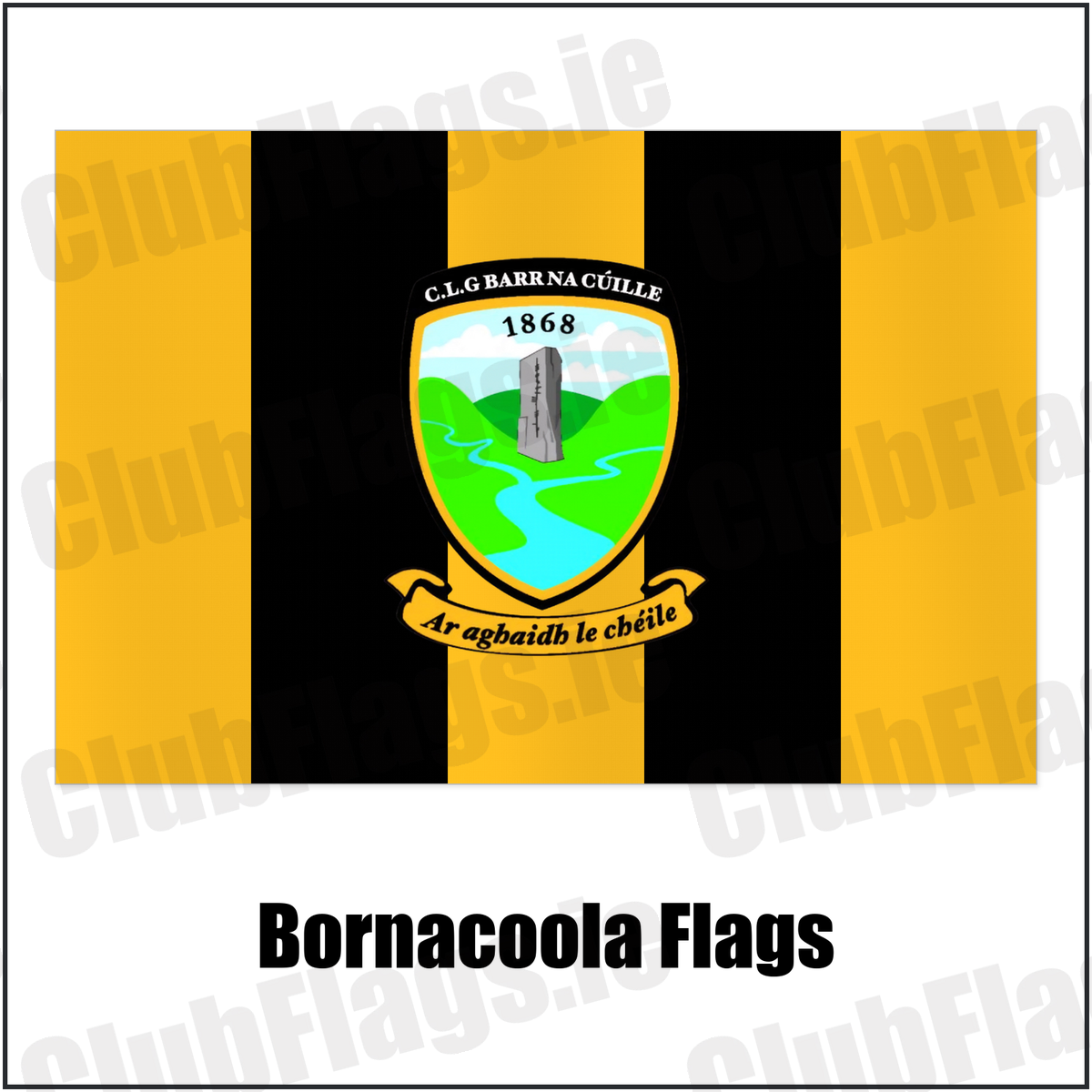 Bornacoola Flags with the club crest and colours, Leitrim GAA - ClubFlags.ie
