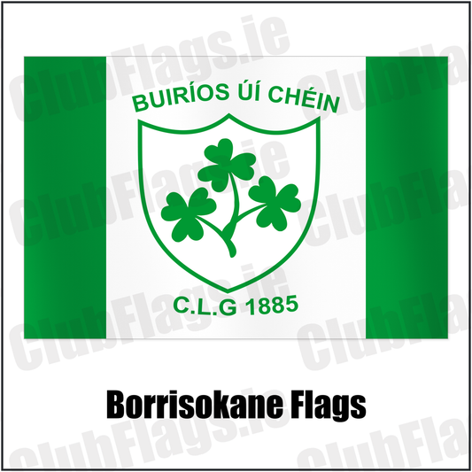 Borrisokane Flags with the club crest and colours, Tipperary GAA - ClubFlags.ie