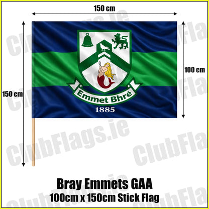 Bray Emmets GAA 100cm x 150cm Stick Flag