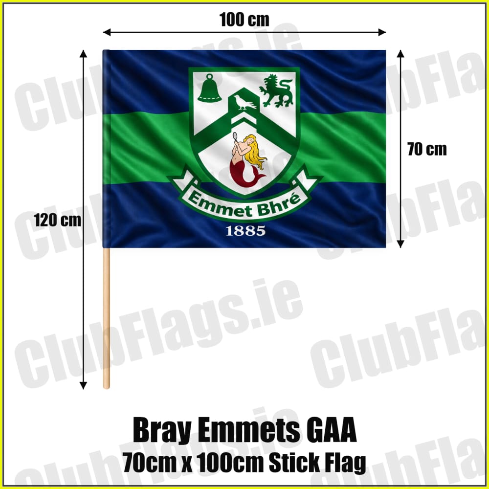 Bray Emmets GAA 70cm x 100cm Stick Flag