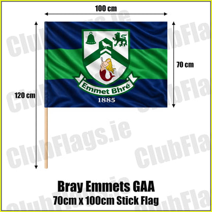 Bray Emmets GAA 70cm x 100cm Stick Flag