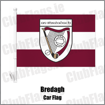 Bredagh Car Flag with the club crest and colours, Down GAA - ClubFlags.ie