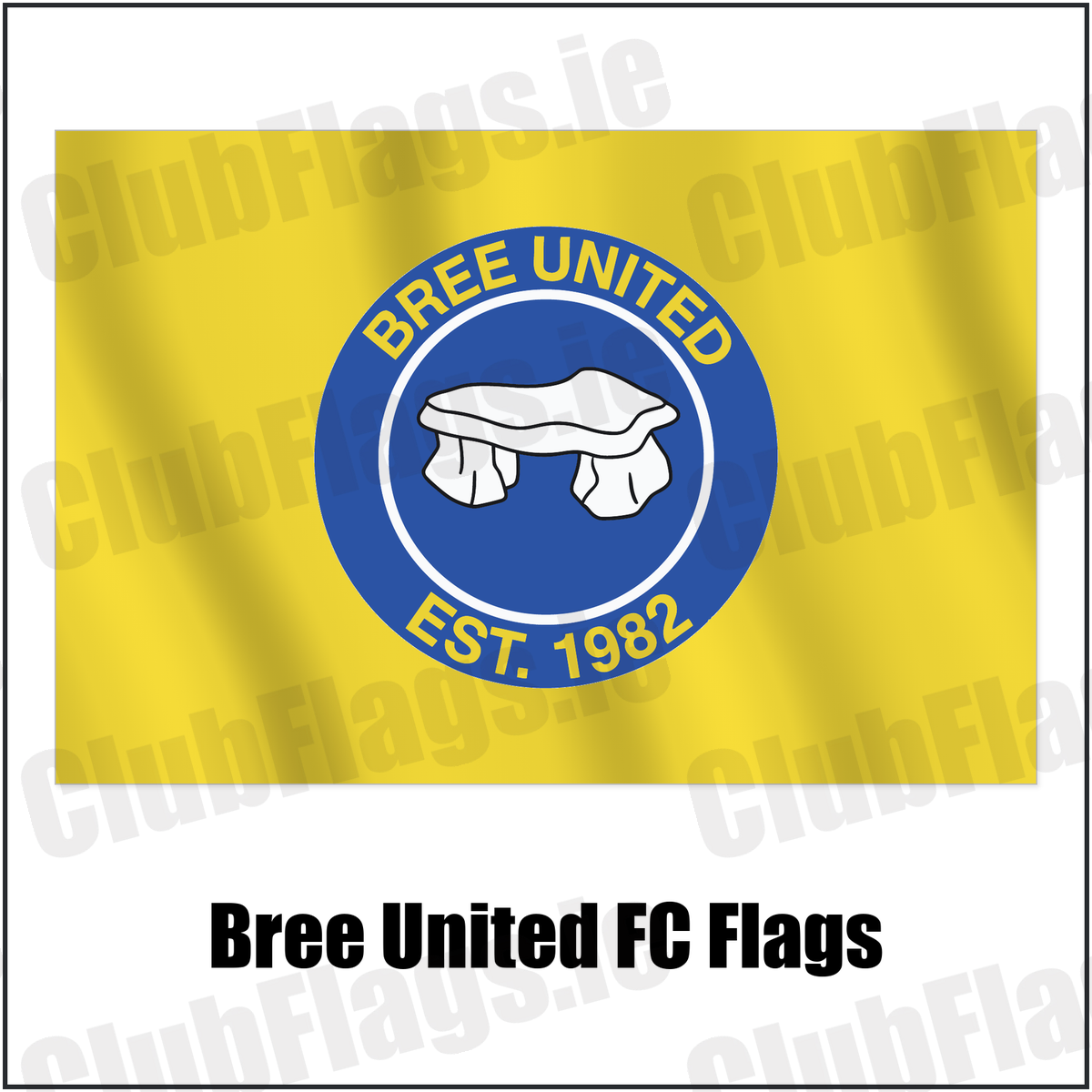Bree United FC Flags with the club crest and colours, Wexford Football - ClubFlags.ie