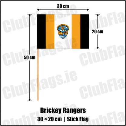 Brickey Rangers 20cm x 30cm Stick Flag with the club crest and colours, Waterford GAA - ClubFlags.ie