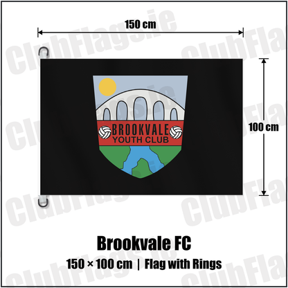 Brookvale FC 150cm x 100cm Flag Pole Flag with Rings with the club crest and colours, Armagh Football - ClubFlags.ie