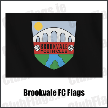 Brookvale FC Flags with the club crest and colours, Armagh Football - ClubFlags.ie
