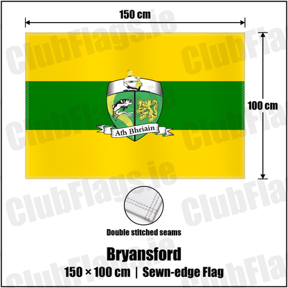 Bryansford 100cm x 150cm Flag (sewn on the edges) with the club crest and colours, Down GAA - ClubFlags.ie