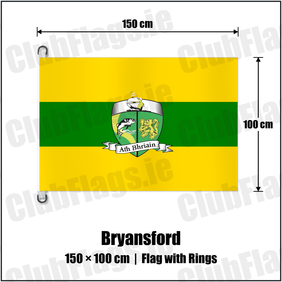 Bryansford 150cm x 100cm Flag Pole Flag with Rings with the club crest and colours, Down GAA - ClubFlags.ie