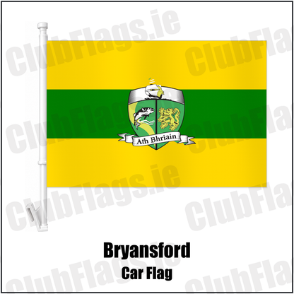 Bryansford Car Flag with the club crest and colours, Down GAA - ClubFlags.ie