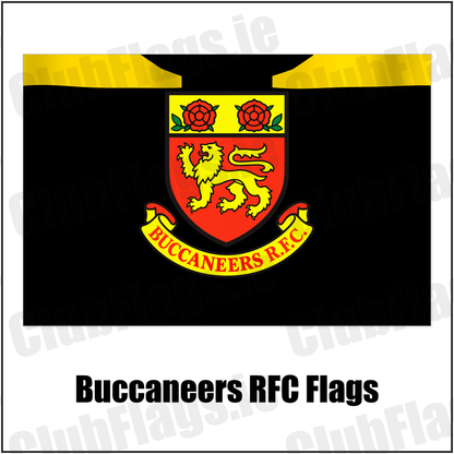 Buccaneers RFC Flags with the club crest and colours, Westmeath Rugby - ClubFlags.ie
