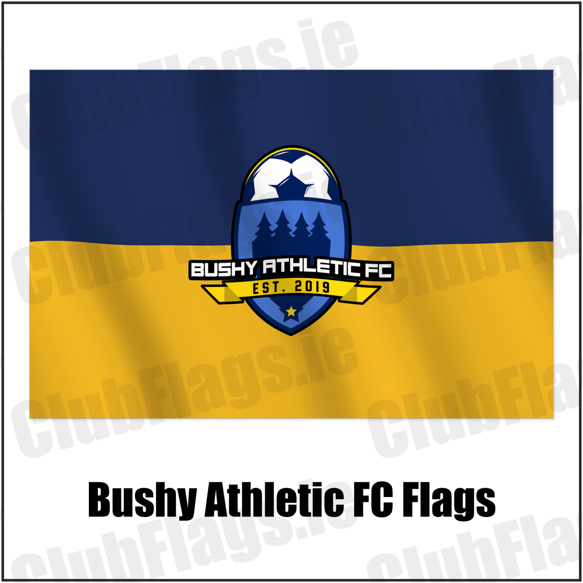 Bushy Athletic FC Flags with the verified club crest and colours, Dublin Football - ClubFlags.ie
