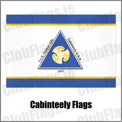 Cabinteely Flags with the club crest and colours, Dublin GAA - ClubFlags.ie