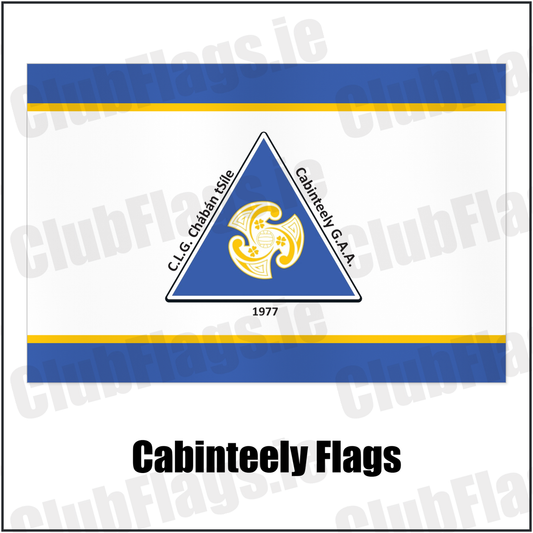 Cabinteely Flags with the club crest and colours, Dublin GAA - ClubFlags.ie