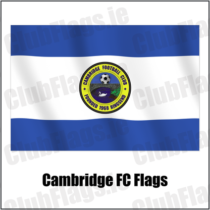 Cambridge FC Flags with the club crest and colours, Dublin Football - ClubFlags.ie