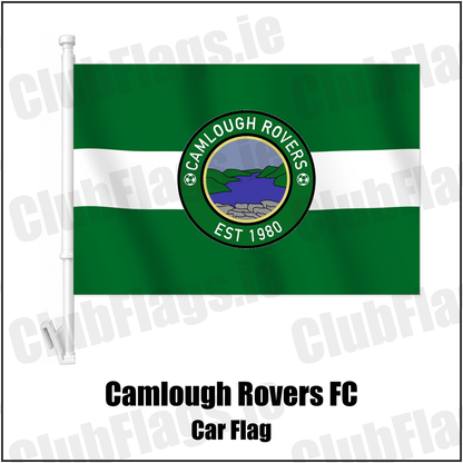 Camlough Rovers FC Car Flag with the club crest and colours, Armagh Football - ClubFlags.ie