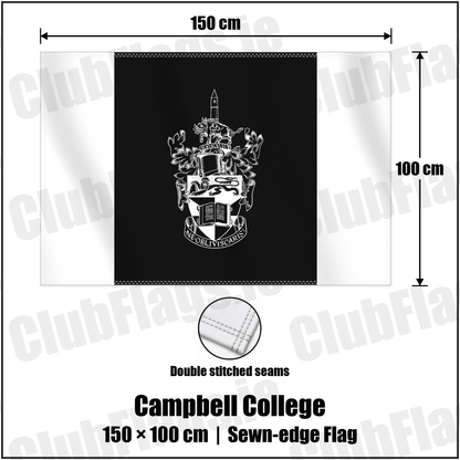 Campbell College 100cm x 150cm Flag (sewn on the edges) with the club crest and colours, Down Rugby - ClubFlags.ie
