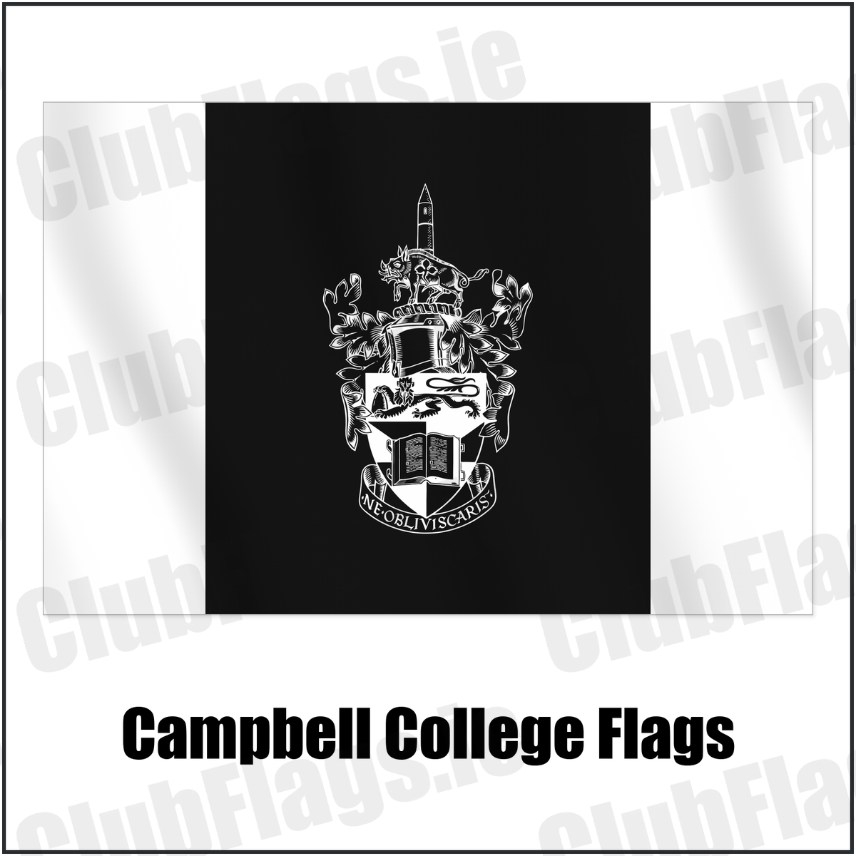 Campbell College Flags with the club crest and colours, Down Rugby - ClubFlags.ie