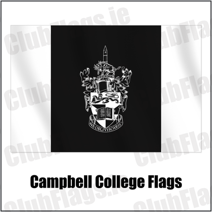 Campbell College Flags with the club crest and colours, Down Rugby - ClubFlags.ie