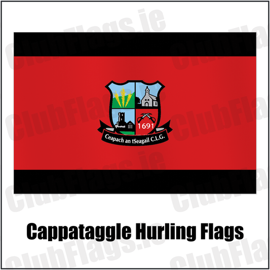 Cappataggle Hurling Flags with the club crest and colours, Galway GAA - ClubFlags.ie