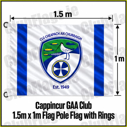 Cappincur GAA Club 1.5m x 1m Flag Pole Flag with Rings