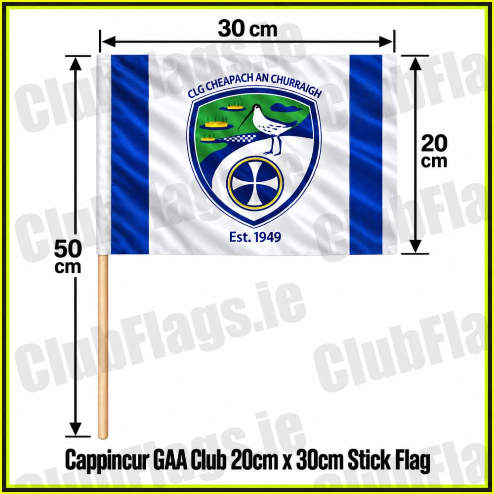Cappincur GAA Club 20cm x 30cm Stick Flag