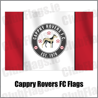 Cappry Rovers FC Flags with the club crest and colours, Donegal Football - ClubFlags.ie