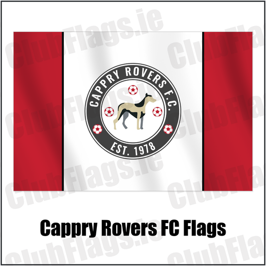 Cappry Rovers FC Flags with the club crest and colours, Donegal Football - ClubFlags.ie