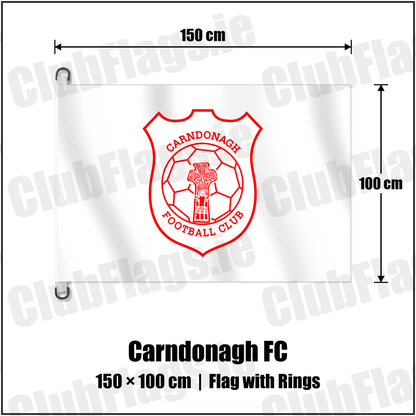 Carndonagh FC 150cm x 100cm Flag Pole Flag with Rings with the club crest and colours, Donegal Football - ClubFlags.ie
