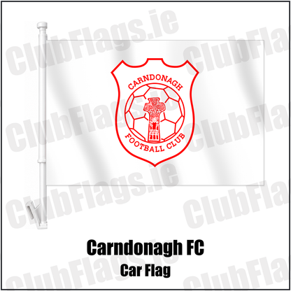 Carndonagh FC Car Flag with the club crest and colours, Donegal Football - ClubFlags.ie