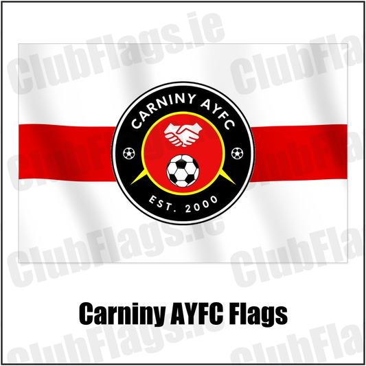Carniny AYFC Flags with the club crest and colours, Antrim Football - ClubFlags.ie