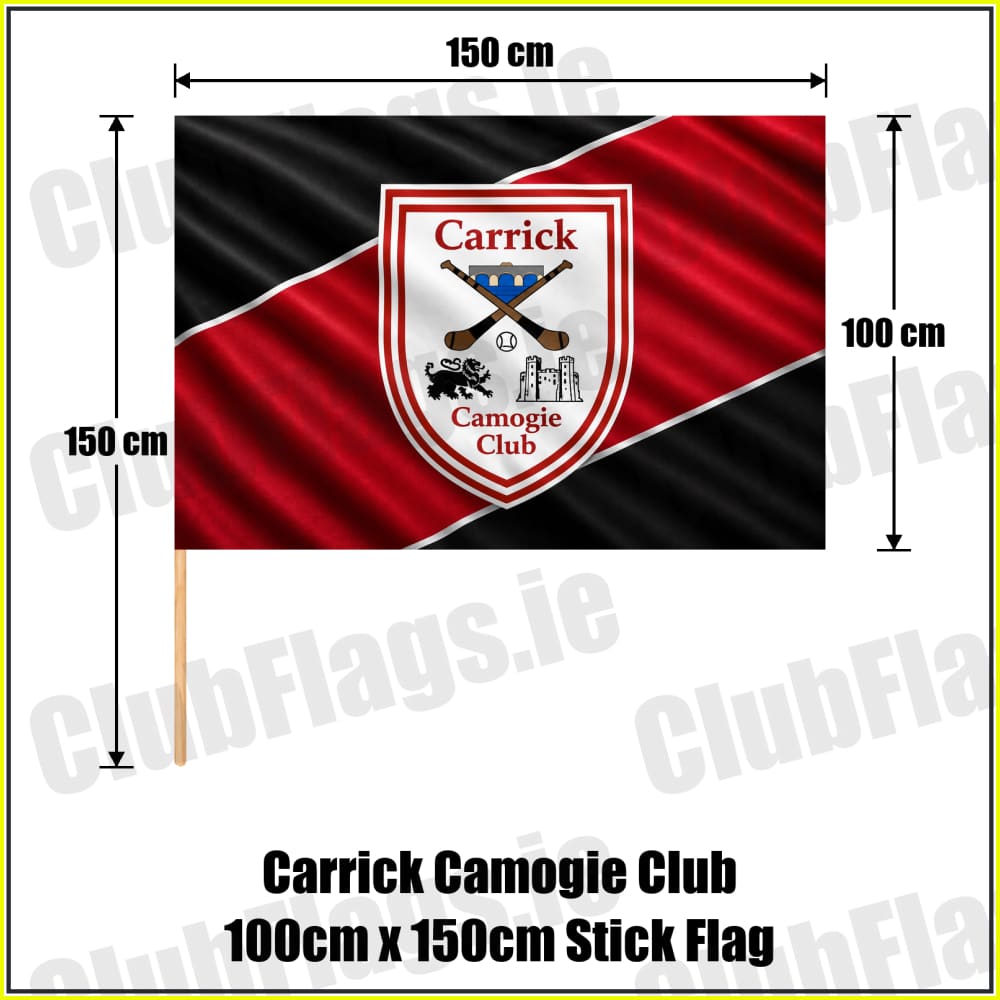 Carrick Camogie Club 100cm x 150cm Stick Flag - ClubFlags.ie