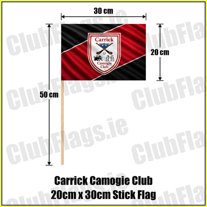 Carrick Camogie Club 20cm x 30cm Stick Flag - ClubFlags.ie