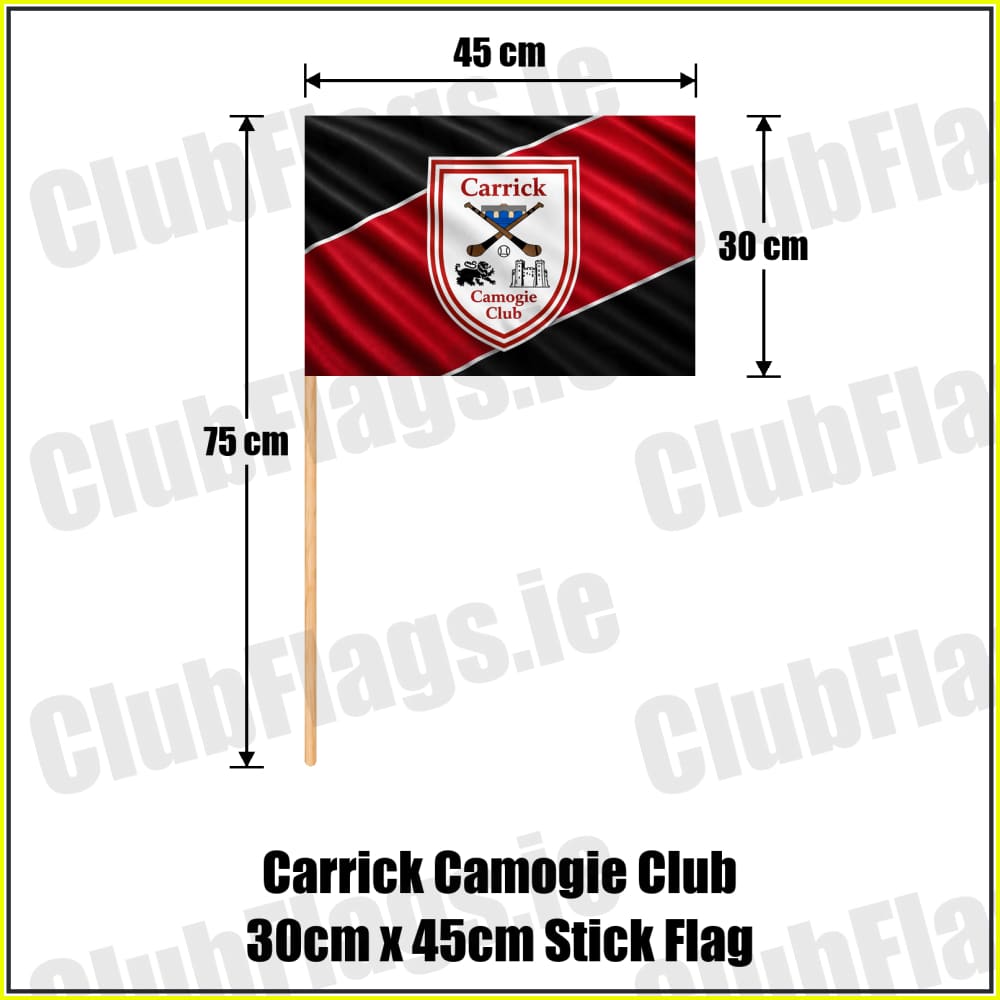 Carrick Camogie Club 30cm x 45cm Stick Flag - ClubFlags.ie