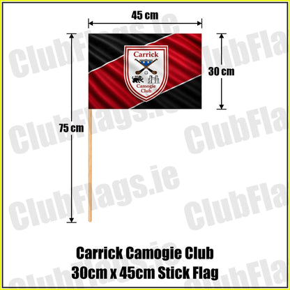 Carrick Camogie Club 30cm x 45cm Stick Flag - ClubFlags.ie