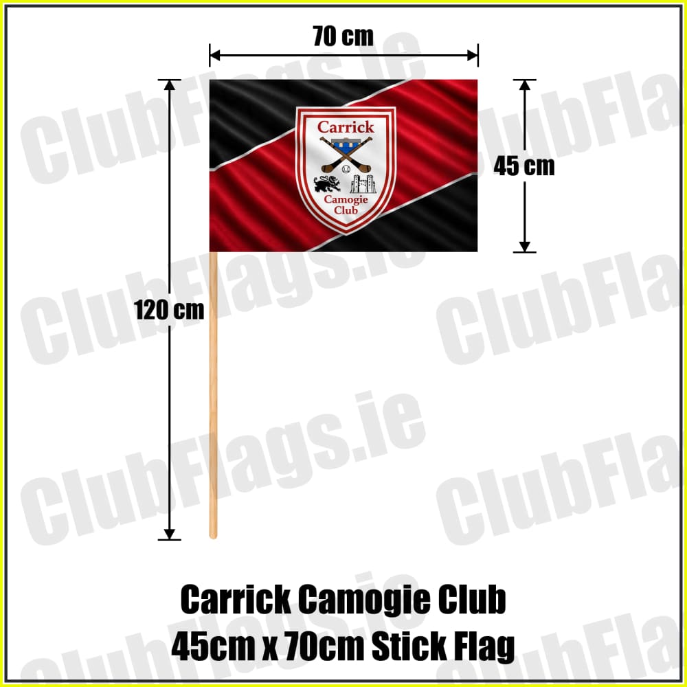 Carrick Camogie Club 45cm x 70cm Stick Flag - ClubFlags.ie