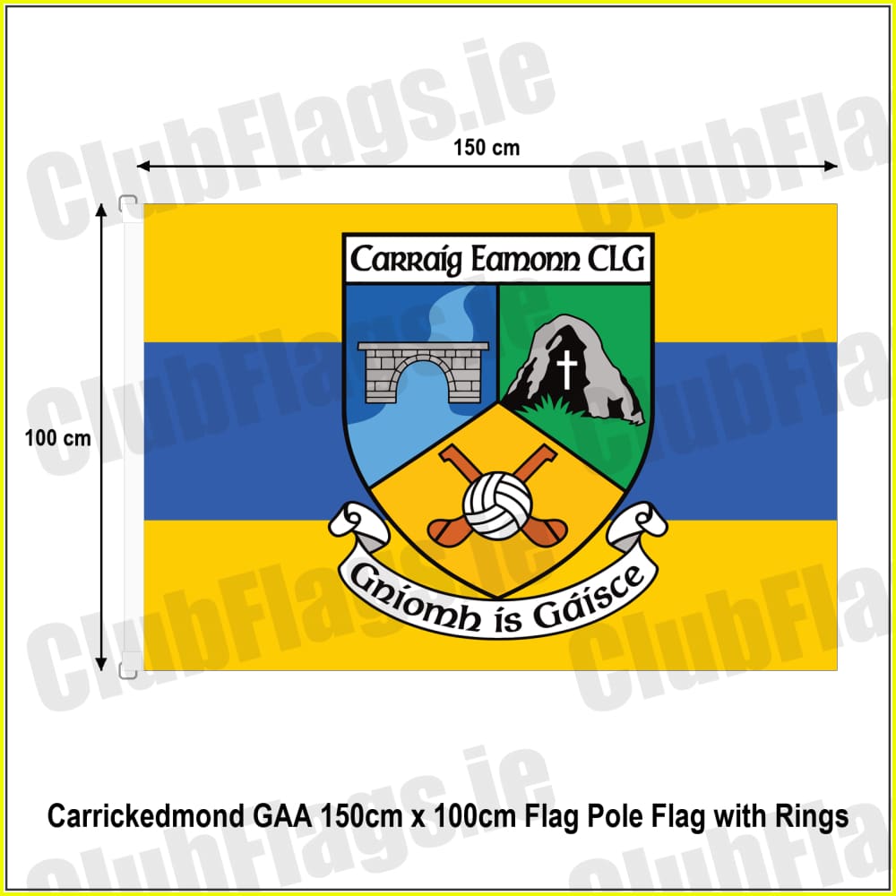 Carrickedmond GAA 150cm x 100cm Flag Pole Flag with Rings - ClubFlags.ie
