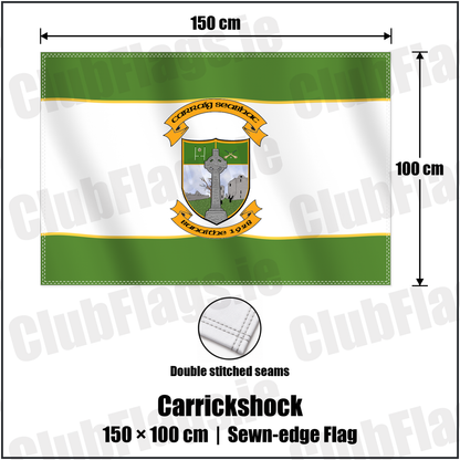 Carrickshock 100cm x 150cm Flag (sewn on the edges) with the club crest and colours, Kilkenny GAA - ClubFlags.ie