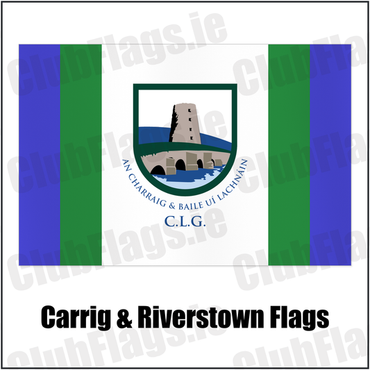 Carrig & Riverstown Flags with the club crest and colours, Tipperary GAA - ClubFlags.ie
