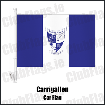 Carrigallen Car Flag with the club crest and colours, Leitrim GAA - ClubFlags.ie