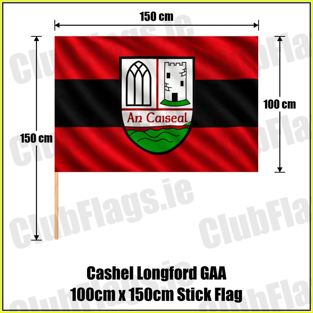 Cashel Longford GAA 100cm x 150cm Stick Flag - ClubFlags.ie